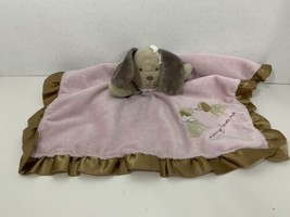 Carter&#39;s Mommy Loves Me pink brown puppy dog baby security blanket lovey rattle - £6.26 GBP