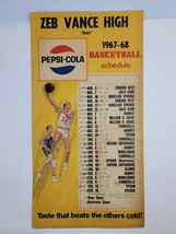 Vintage 1968 Web Vance High Rebels Basketball Schedule Pepsi Advertising Sign - $79.19