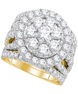 14k Yellow Gold Round Diamond Bridal Wedding Engagement Ring Band Set 4.... - €5.211,08 EUR