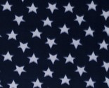 Fleece White Stars on Navy Blue Patriotic USA Fleece Fabric Print BTY A6... - $9.97