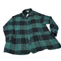 American Eagle Green Check Babydoll Flannel Ahh-mazingly Soft Size Large... - $17.82