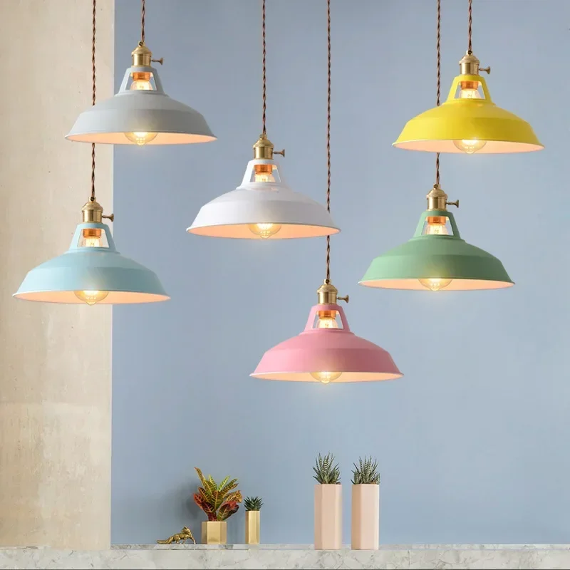 Pendant Lights Retro Industrial Colorful Restaurant Kitchen Home Ceiling Lamps - £19.64 GBP+