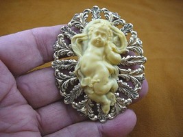 (CL65-15) BABY little CHERUB lil angel ivory CAMEO Pin Pendant Jewelry brooch - £28.54 GBP