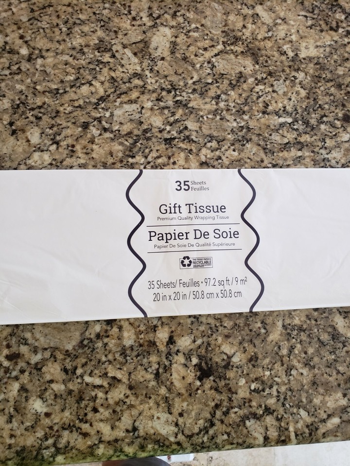 GREENBRIER INTL. 35 SHEETS OF 20x20 WHITE PREMIUM GIFT WRAPPING TISSUE P... - $7.91