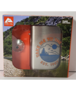 Ozark Trail 7.5oz Stainless Steel Flask Attached Cap Funnel NIB Take Tra... - $5.89