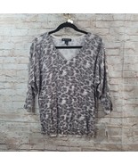 INC International Concepts Women Sweater Medium Animal Print Beige Brown... - $25.23