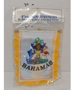 Bahamas Mini Banner 4x6&quot; Flag Coat of Arms Car Desk Suction Cup NEW - $9.85