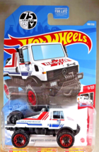 2021 Hot Wheels #188 Hw Rescue 1/10 MERCEDES-BENZ Unimog 1300 White w/RedBeadloc - £6.31 GBP