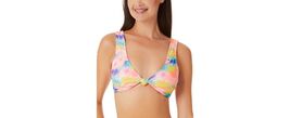 MSRP $20 California Waves Juniors Tie-Dyed Knotted Bralette Bikini Top S... - $2.97