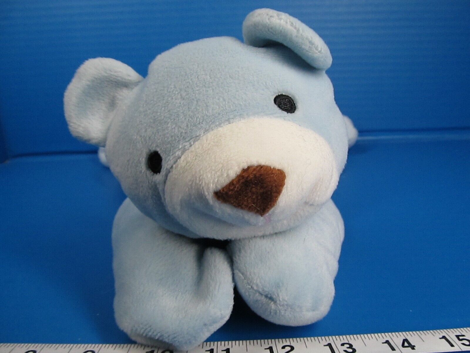 Ty Pillow Pals Floppy Light Blue Bear HUGGY Stuffed Animal 13&quot; 1994 - £10.50 GBP