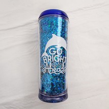Girl Scout Tumblr Dolphin Blue Glitter Go Bright Ahead BPA Free 20 Oz - $15.84