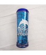 Girl Scout Tumblr Dolphin Blue Glitter Go Bright Ahead BPA Free 20 Oz - $15.84