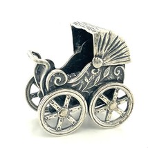Antique Sterling Renaissance Art Nouveau Baby Pram Trolley Figure Miniature - £75.16 GBP