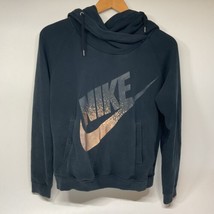 Nike Womens Black Copper Metallic Logo Size M, Hooded Hoodie  Cowl Sweat... - $14.49