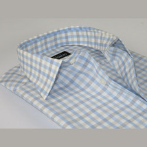 Men Mondego 100% Cotton Dress Sport Classic Business shirt sn100 blue checker image 2