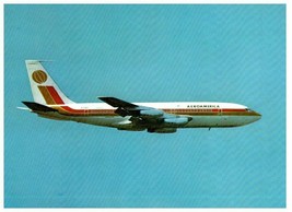 Aeroamerica Boeing 720 Yellow &amp; Red Airplane Postcard - $6.88