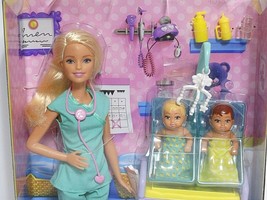 2016 Mattel Baby Doctor Barbie w/2 Babies #DVG10 New NRFB - £15.60 GBP