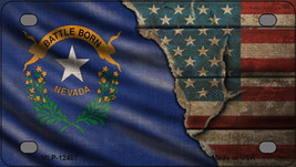 Nevada/American Flag Novelty Mini Metal License Plate Tag - £11.76 GBP
