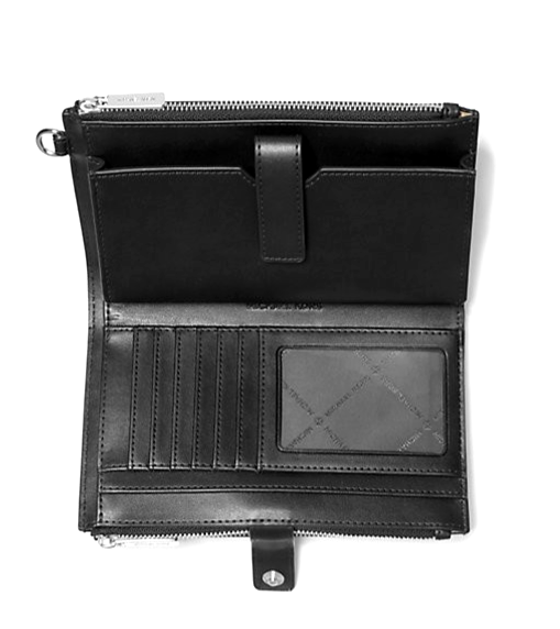 New Michael Kors Jet Set Large Ombré Signature Logo Wristlet Wallet Black Multi Item image 2