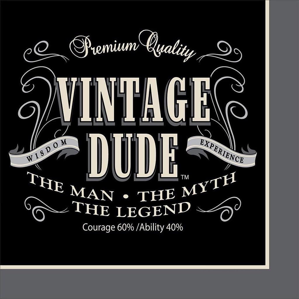 Vintage Dude Lunch Napkins Birthday Party Supplies Tableware 16 Per Package - $4.95