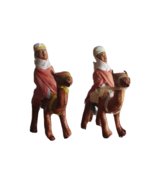 Lot of 2 Vintage Ethnic Figure Doll Man On Leather Camel Rider Folk Art ~8&quot; - $532.59 MXN