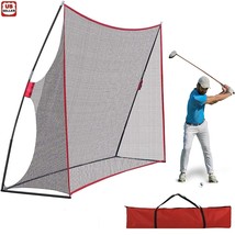10 X 7Ft Portable Golf Practice Net Hitting Driving Training Aids W/ Carry Bag - £71.93 GBP