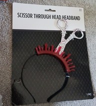 Through Head Headband Scissors Prank Horror Fancy Party Halloween costume - $8.91