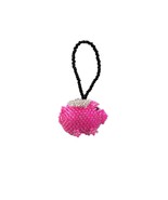 Beaded Flying Pig Hanging Pink Animal Figurine Ornament Czech Glass Seed... - $370.17 MXN