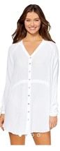 Raisins Juniors Belize Beach Shirtdress Cover Up Size M White Long Sleev... - $29.65