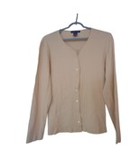 Izod ribbed Cardigan Size M light beige / Cream 100% cotton - $12.79