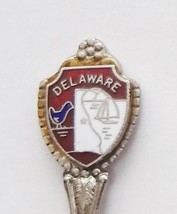 Collector Souvenir Spoon USA Delaware Map Sailboat Blue Hen Cloisonne Emblem - £4.00 GBP