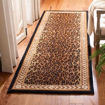 SAFAVIEH Chelsea Collection Runner Rug - 2'6" x 8', Black & Brown, Hand-Hooked F - £93.39 GBP