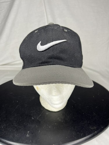 Vintage Nike SnapBack Hat Cap Adjustable Size Black &amp; Gray Swoosh - $20.00