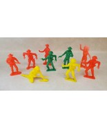 Hard Bright Plastic Cowboys &amp; Indians Western Figures 3&quot; Unbranded Vintage - $26.58 CAD