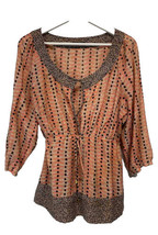 Rafaela Blouse Top Multicolor Lightweight Cotton 3/4 Sleeve L/XL -‘see Note - £15.74 GBP