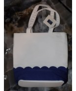 Janie and Jack 2018 Blue/White Scalloped Canvas Tote Bag/Purse Girl&#39;s NE... - $39.60