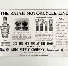 Rajah Auto Supply Motorcycle Line 1925 Advertisement Harley Plugs DWCC13 - £23.58 GBP