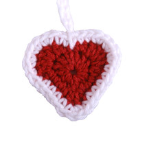 Crocheted Red Heart Garland Bunting Decoration - £21.99 GBP