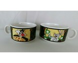 2 Looney Tunes Bugs Bunny &amp; Sylvester Soup Mugs Cups - $19.39