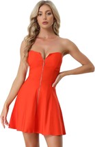 Zip Up Sexy Strapless Mini Dresses - $57.65