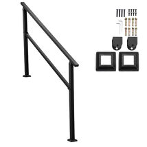 VEVOR Square Tube Handrails for Outdoor Steps, 4-5 Step Stair Rail Kit, ... - $51.99