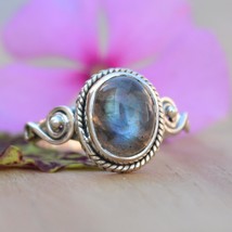 Blue Labradorite Sterling Silver Ring For Women Jewelry Handmade Gift Fo... - $698.93 MXN