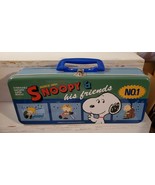 Snoopy Peanuts music theme metal carrying case box with handle ! 12&quot; x 5... - $29.99