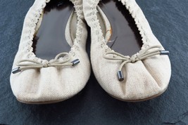Merona Size 8.5 M Beige Round Toe Ballet Flats Fabric Women - £16.03 GBP