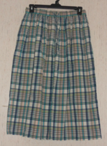 Excellent Womens Orvis Long Plaid Pull On Skirt W/ Pockets Size L - £26.09 GBP