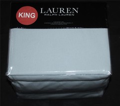 Ralph Lauren Dusty Blue Thick Durable Flannel Deep Pkt King Sheet Set NI... - $109.99