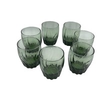 7 Anchor Hocking Central Park Ivy Green Rock Cocktail Glass Swirl Juice ... - $32.68