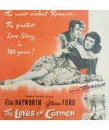 The Loves Of Carmen Movie Film 1948 Advertisement Rita Hayworth Cinema D... - $41.13 CAD