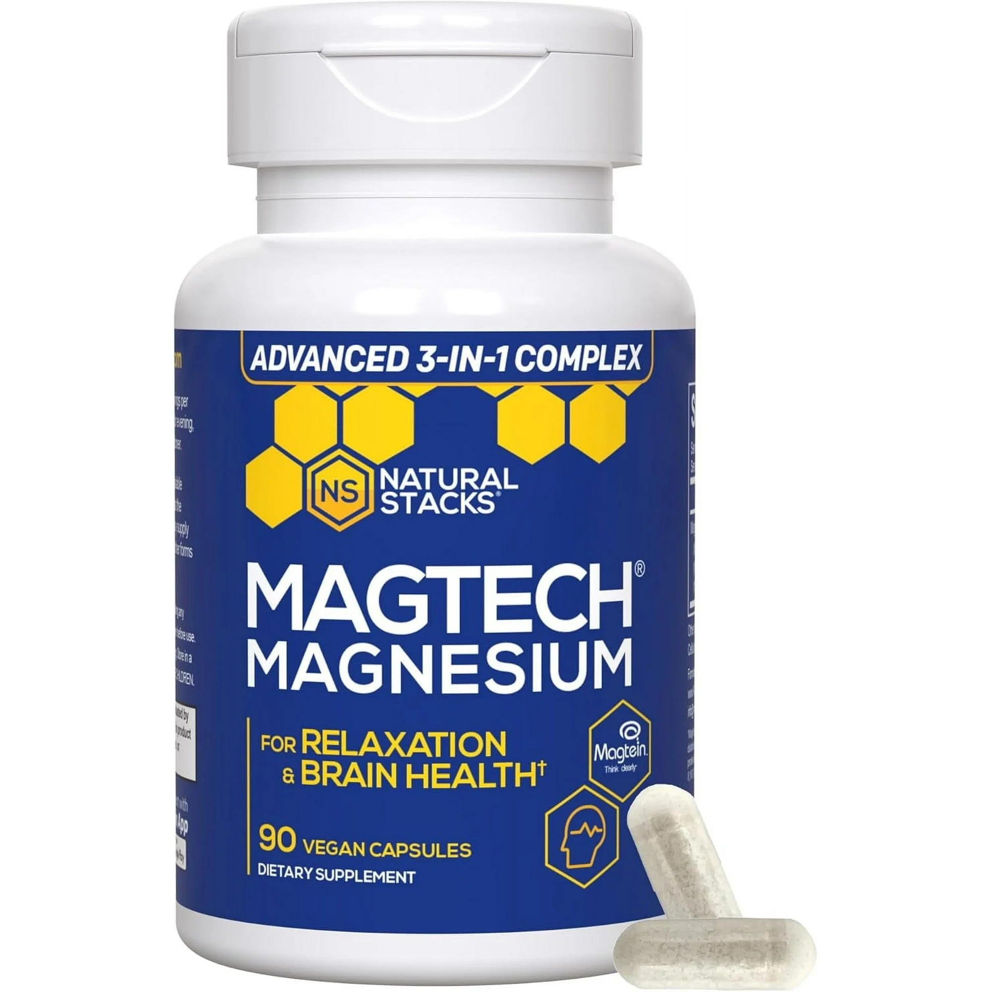 MagTech Magnesium Supplement -200mg Brain Health - 90 Capsules - $28.00