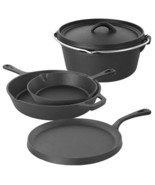 5-Piece Cast Iron Cookware Set with Dutch Oven Griddle and 2 Skillets - $206.28 CAD